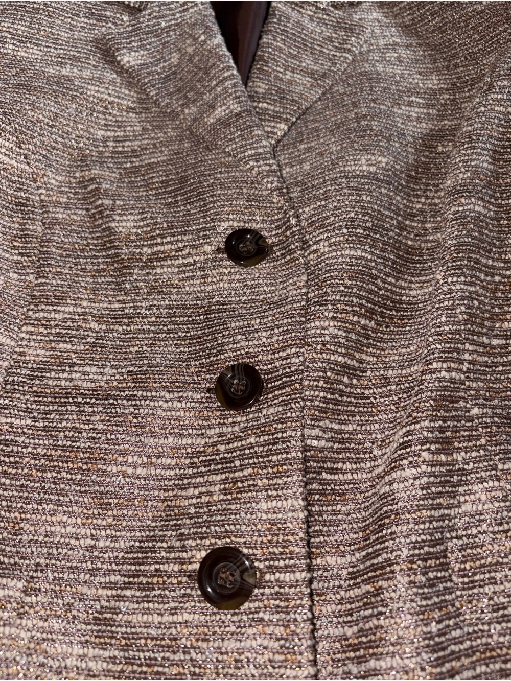Gorgeous Shimmer / Metallic Knit Blazer Fully Lined—Neutral Brown Tones - Picture 5 of 5